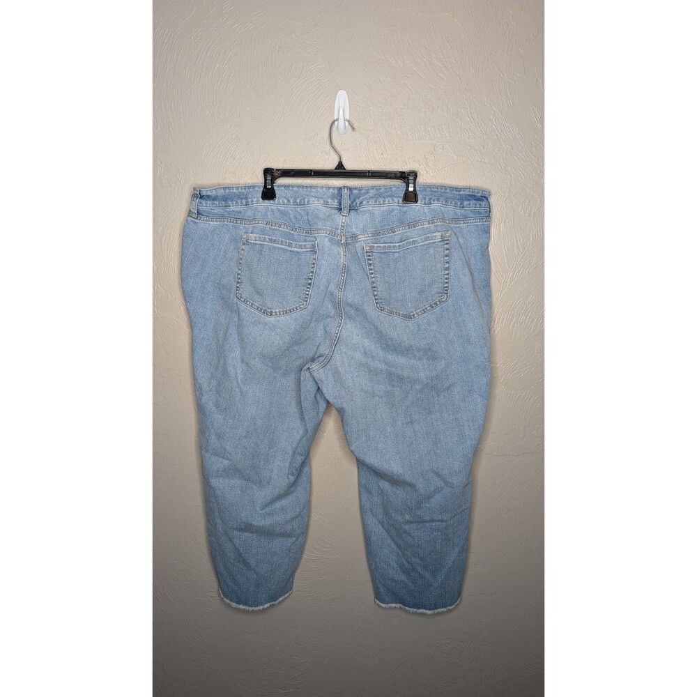 Torrid Womens Plus 20 Blue Crop Boyfriend Vintage Stretch Distressed Jeans - Picture 3 of 6